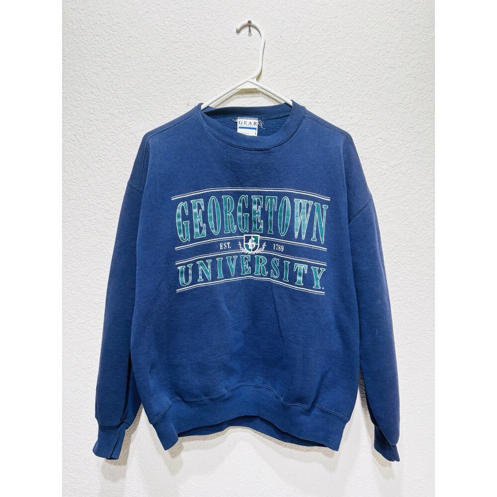 VIntage Georgetown University Hoyas Crew Neck Sweatshirt Medium 80s